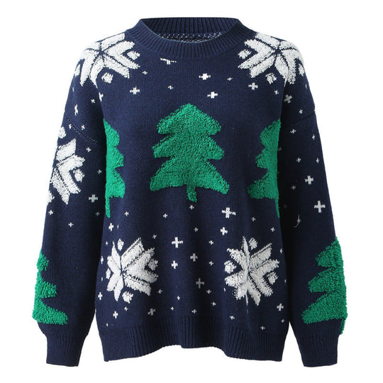 Damen Pullover mit auffälligem Wintermotiv EB