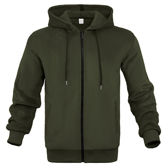 Herren sportliche Kapuzenjacke aus atmungsaktivem Material mit seitlichen Reißverschlusstaschen EB