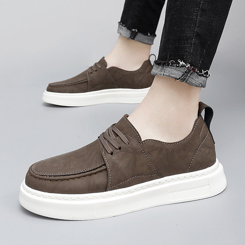 Damen Modische Leder Sneakers im sportlichen Design EB