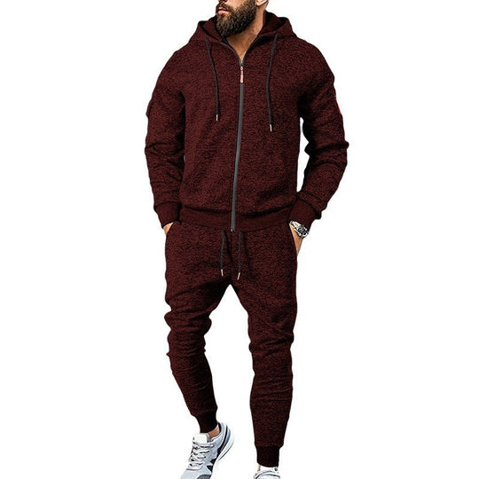 Herren sportives Freizeit-Set mit strukturiertem Hoodie und bequemen Jogginghosen EB