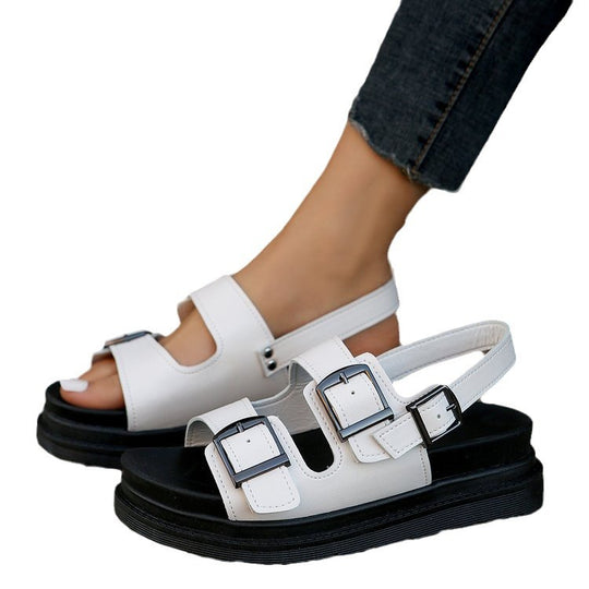 Damen Komfortable Sandalen mit modischen Schnallen EB