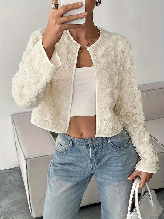 Damen Blütenapplikationen Jacke EB