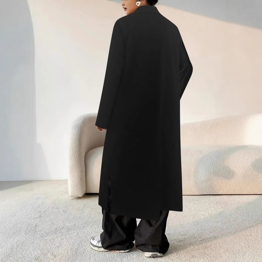 Damen Oversized Mantel mit klassischem Revers und Knopfdetails EB