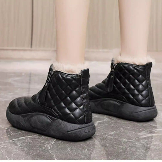 Damen modische Winter-Sneaker mit kuscheligem Innenfutter und praktischem Reißverschluss EB