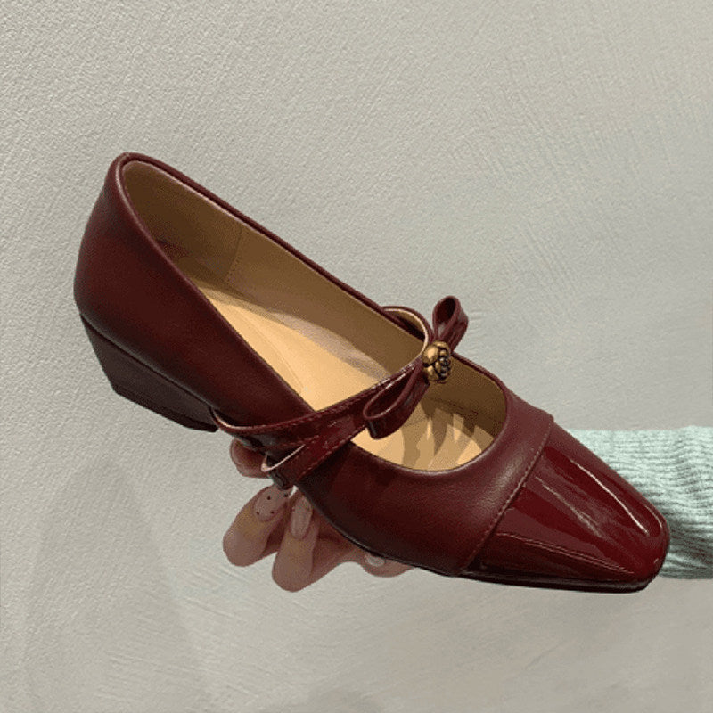 Damen elegante Mary Jane Pumps mit modischem Schleifendetail EB