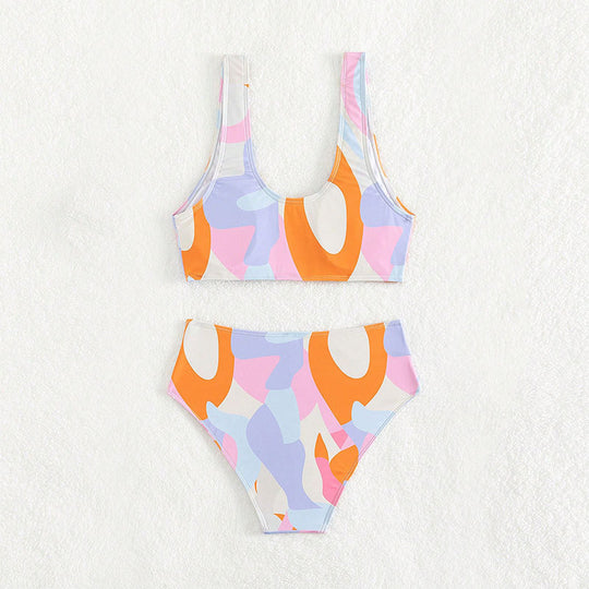Damen Hochgeschnittener Bikini mit raffiniertem Design EB