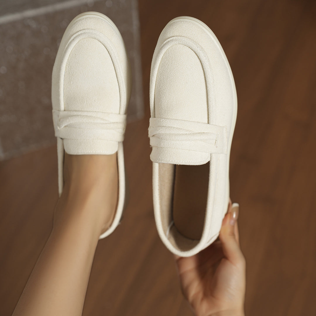Damen Mokassins mit weichem Kunstleder und elastischem Riemendesign EB
