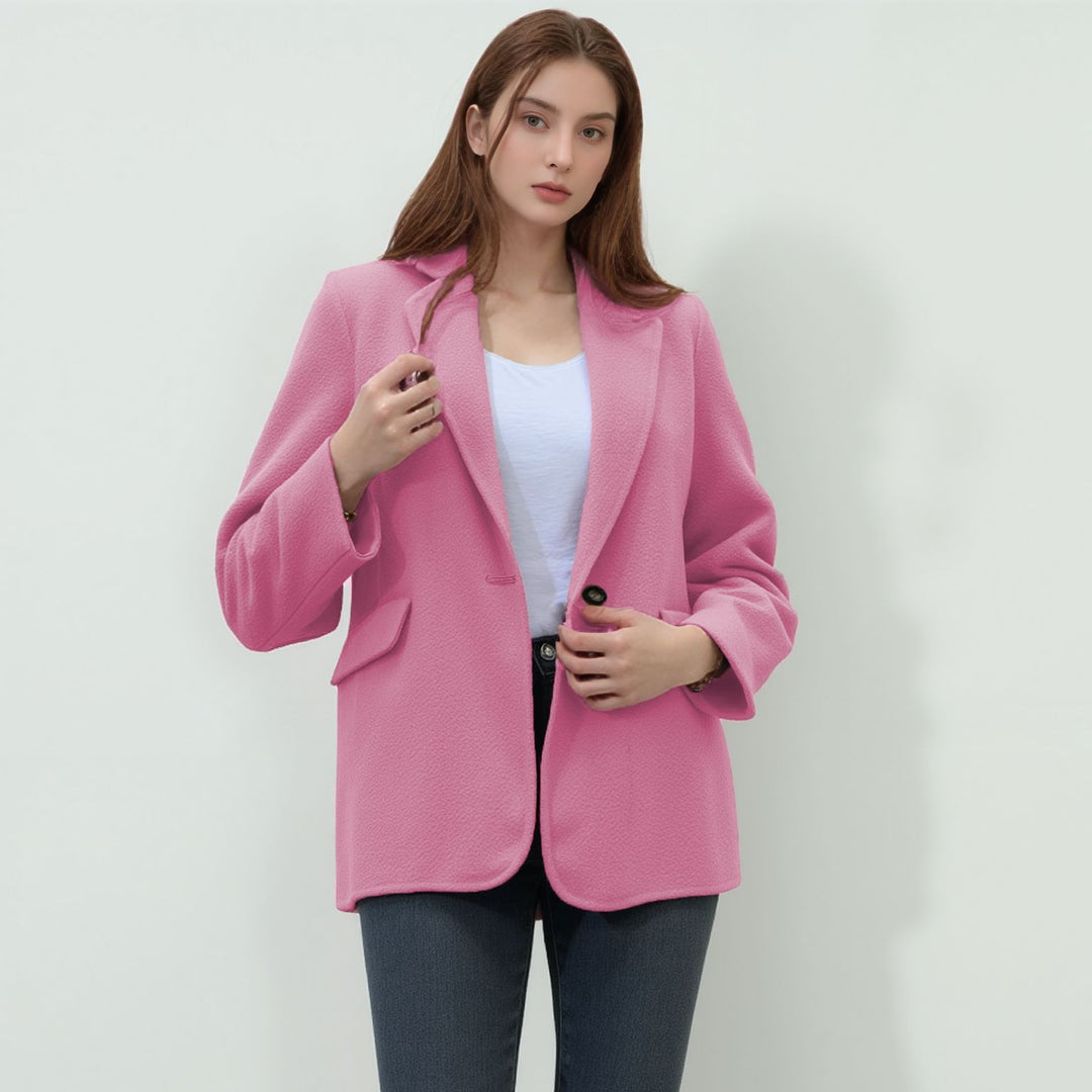 Damen elegante Boucle-Blazerjacke EB
