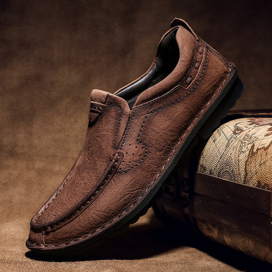 Herren elegante Slipper aus hochwertigem Leder mit weichem Innenfutter EB