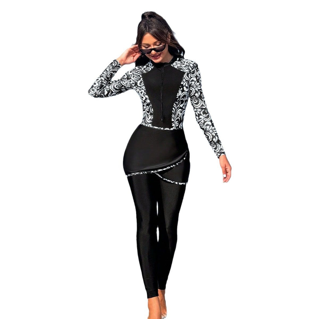 Damen modischer UV-Schutz-Strandanzug mit eleganten Rüschendetails EB