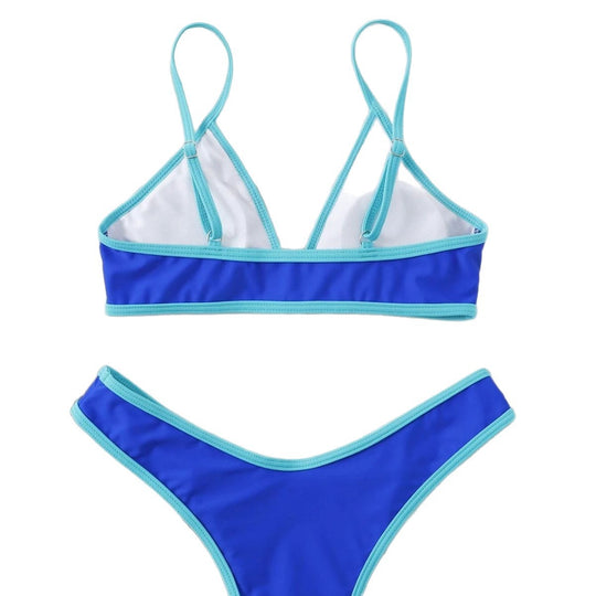 Damen Triangel-Bikini mit kontrastierenden Details EB