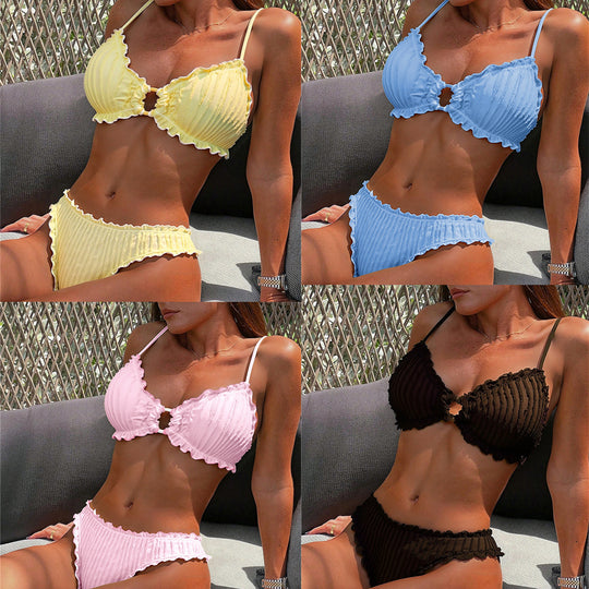 Damen Rüschen-Bikini-Set mit stylishen Details EB