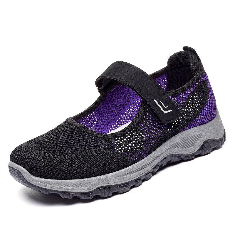 Damen Atmungsaktive Slip-On Sportschuhe mit verstellbarem Klettverschluss EB