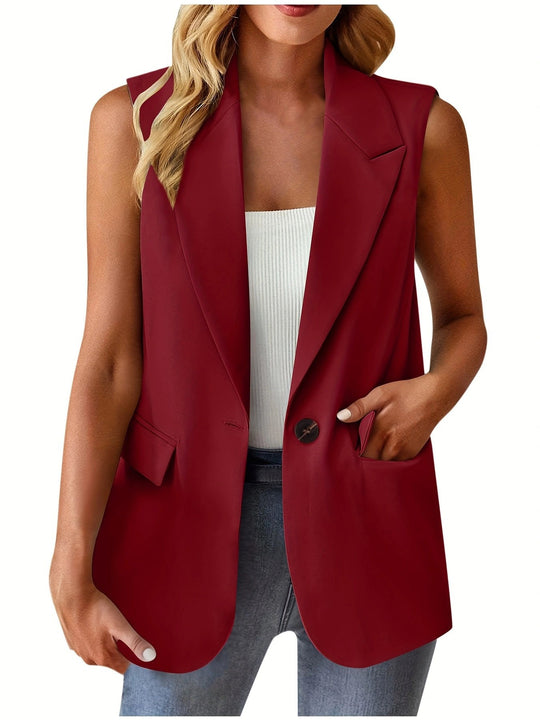 Damen stylische ärmellose Blazerweste EB