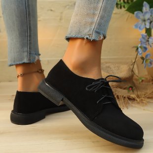 Damen bequeme Schnürschuhe mit trendy Wildleder-Optik EB