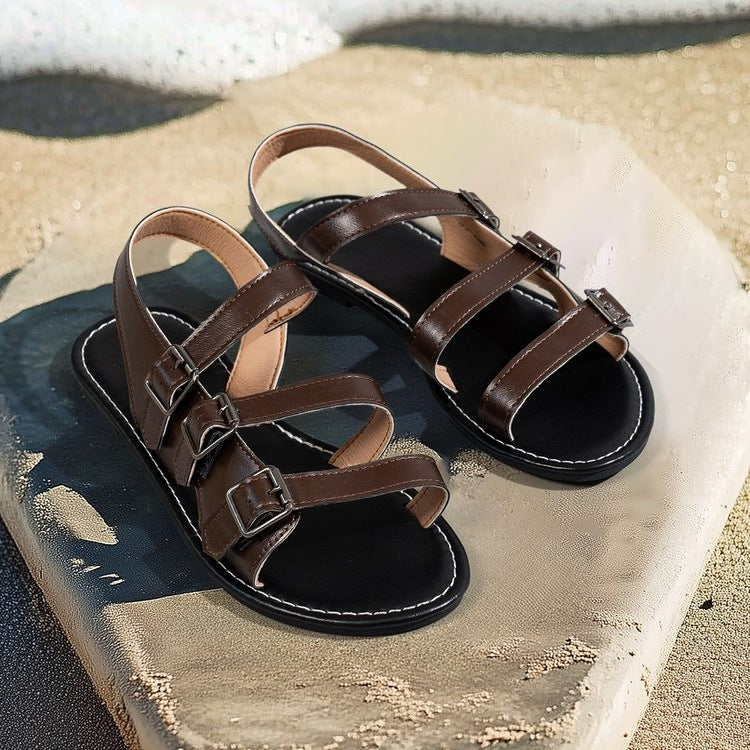 Damen Komfortable Zehentrenner-Sandalen mit geschmackvollem Riemendesign EB