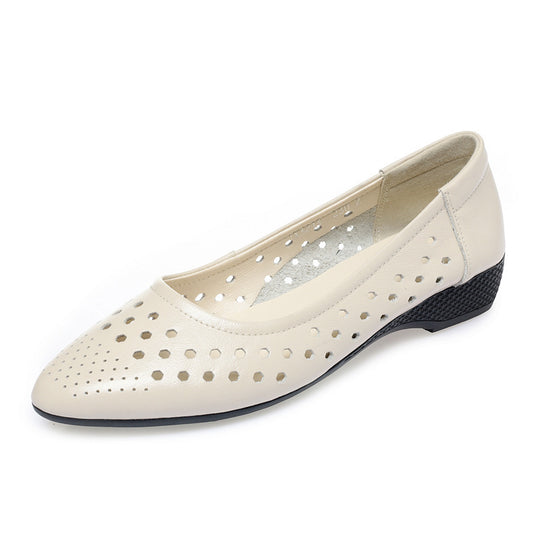 Damen Ballerinas mit luftiger Perforation und komfortablem Blockabsatz EB