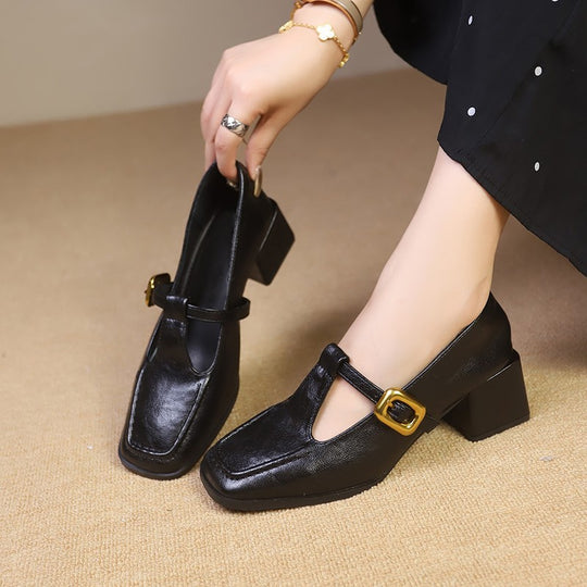 Damen Hochwertige Slingback-Pumps mit schickem Riemchen und quadratischer Zehenpartie EB