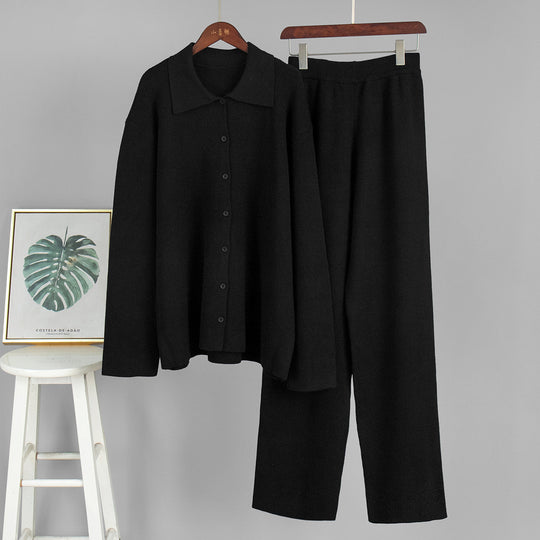 Damen Bequemes Strick-Ensemble aus weicher Baumwolle EB