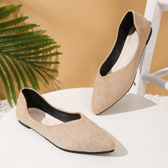 Damen elegante Ballerina-Schuhe mit spitzem Design und komfortabler Innensohle EB