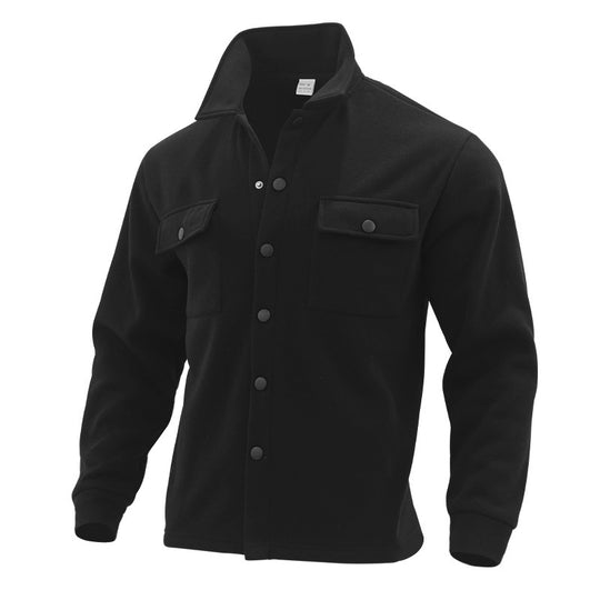 Herren lässige Hemdjacke mit praktischen Taschen und modernem Stehkragen EB
