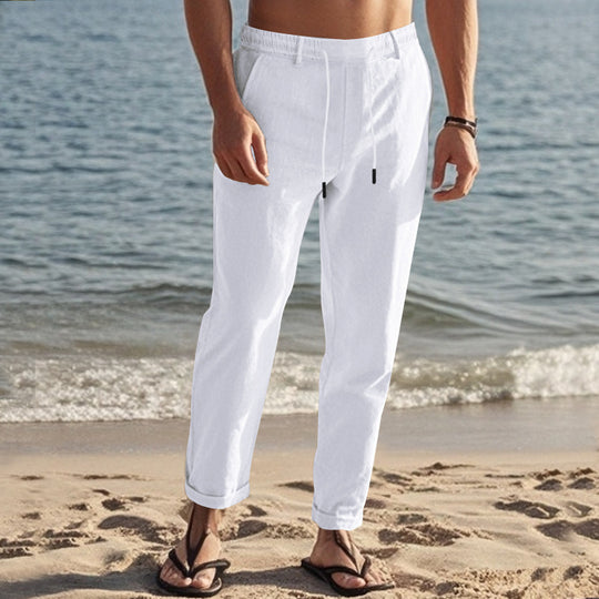 Herren lässige Freizeithose mit elastischem Bund und seitlichen Taschen EB