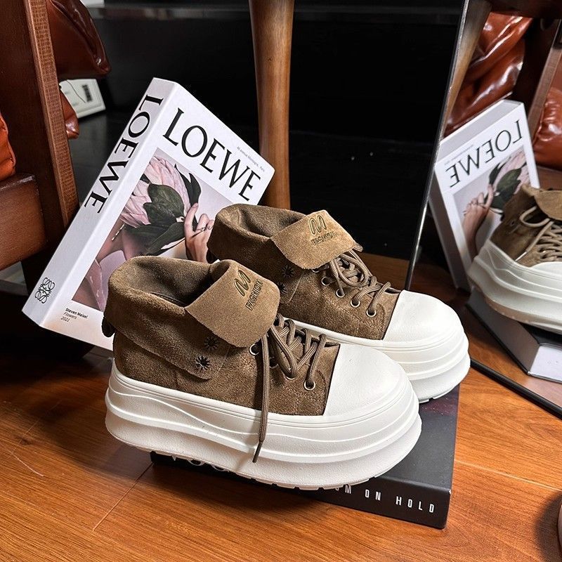 Damen Plateausneaker mit modischem Umschlag und komfortabler Sohle EB