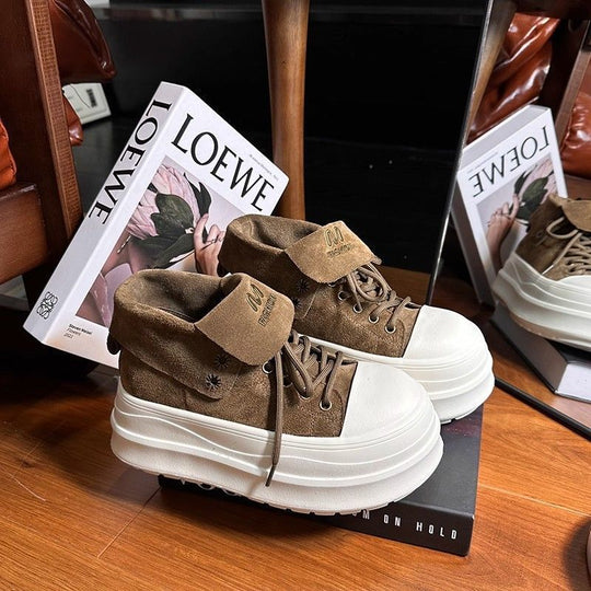 Damen Plateausneaker mit modischem Umschlag und komfortabler Sohle EB