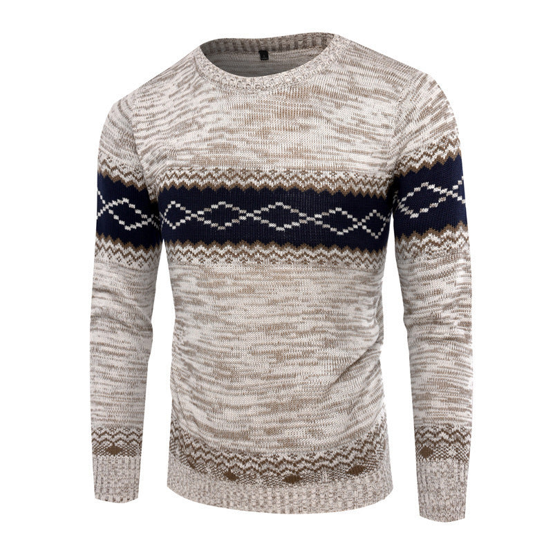 Herren Strickpullover mit modernem geometrischen Muster EB