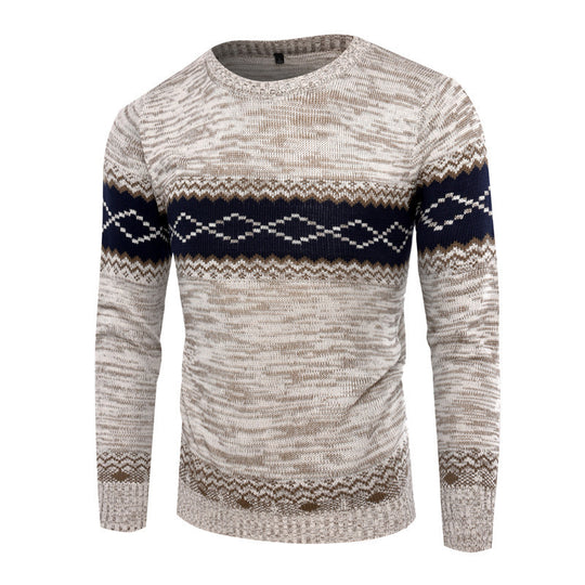 Herren Strickpullover mit modernem geometrischen Muster EB