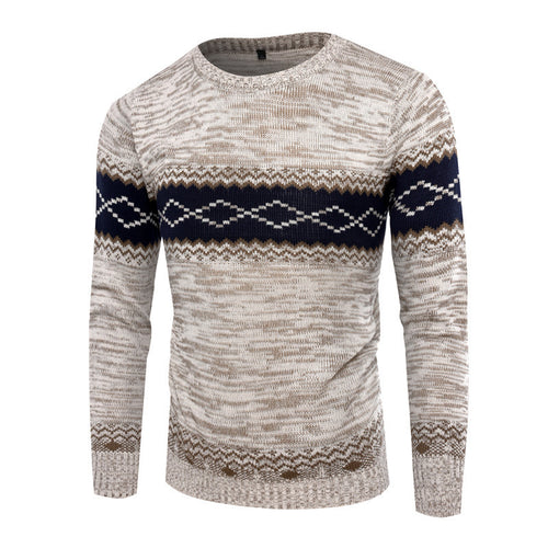 Herren Strickpullover mit modernem geometrischen Muster EB