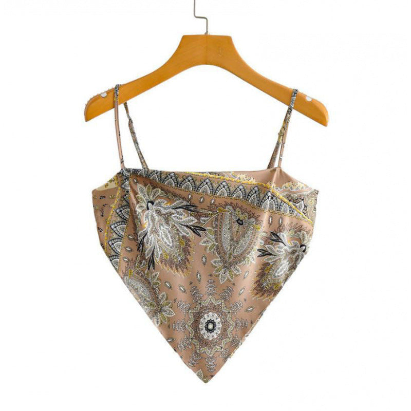 Femme Artistic Bandana Stil Crop Top EB