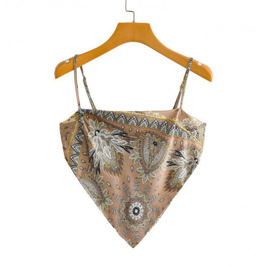 Femme Artistic Bandana Stil Crop Top EB