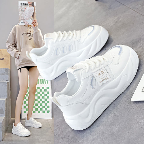 Damen Trendige Sneakers mit hoher Sohle und sportlichem Design EB