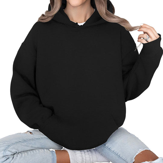 Damen Oversized Kapuzenpullover aus hochwertiger Baumwolle EB
