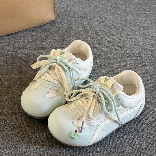 Damen Sportliche Sneakers mit Bärenapplikation und atmungsaktiver Sohle EB