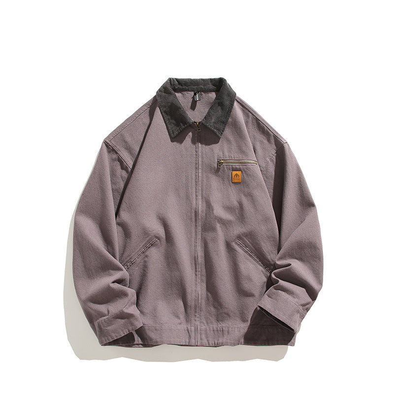 Herren robuste Freizeitjacke mit hohem Kragen und praktischen Taschen EB