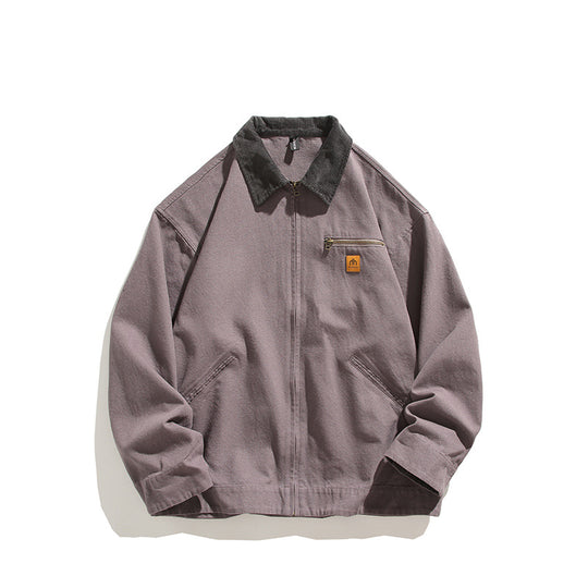Herren robuste Freizeitjacke mit hohem Kragen und praktischen Taschen EB