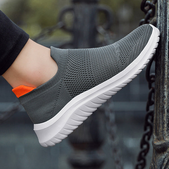 Damen Atmungsaktive Slip-On Laufschuhe mit elastischem Strickoberteil EB