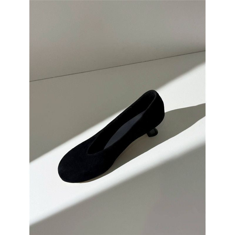 Damen spitze Wedge-Pumps aus samtweichem Velours EB