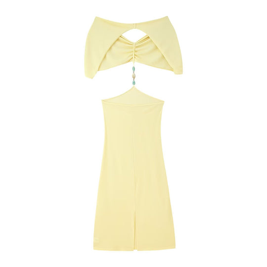 Damen Maxikleid mit verführerischem Cut-Out und eleganten Rüschendetails EB