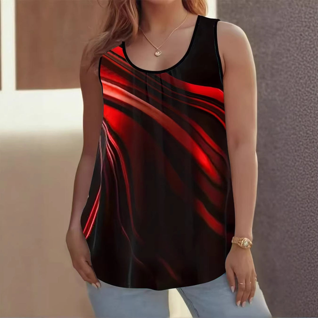 Damen Elegantes ärmelloses Oberteil mit modernem Wellendesign EB
