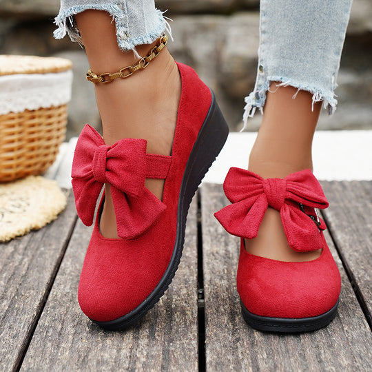 Damen Wedge-Sandalen mit dekorativem Schleifen-Detail EB