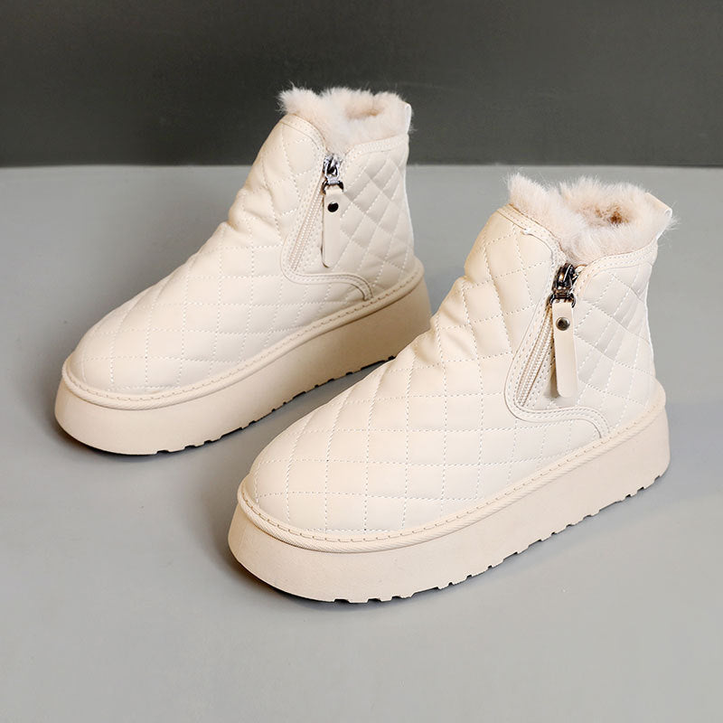 Damen Warmgefütterte Ankle Boots mit innovativem Reißverschluss EB