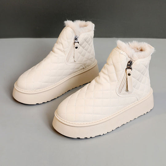 Damen Warmgefütterte Ankle Boots mit innovativem Reißverschluss EB