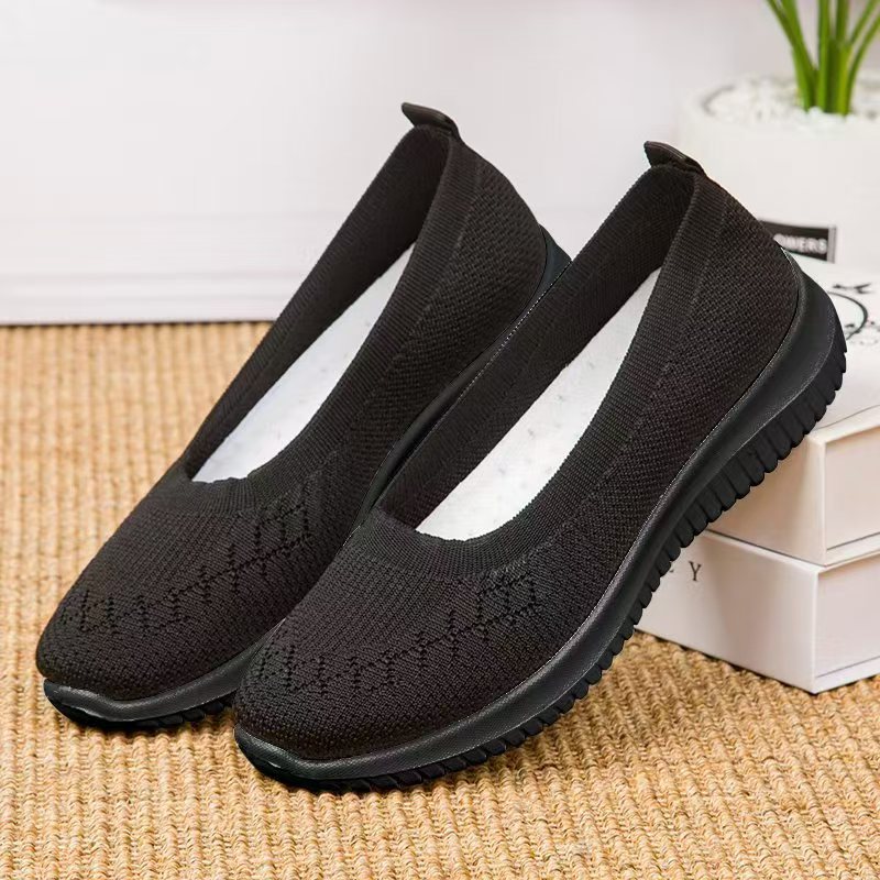 Damen Bequeme Strick-Sneaker mit elastischem Einstieg EB