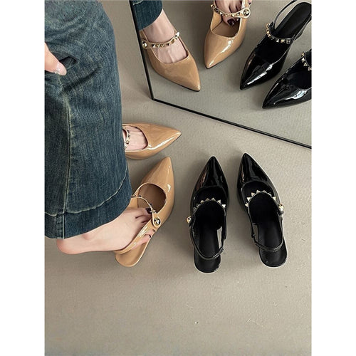 Damen Slingback-Pumps mit metallischen Akzenten EB