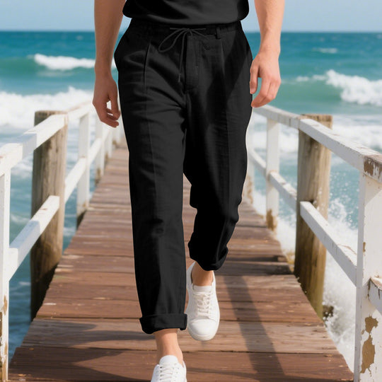 Herren Leichte Freizeithose mit elastischem Bund und seitlichem Kordelzug EB
