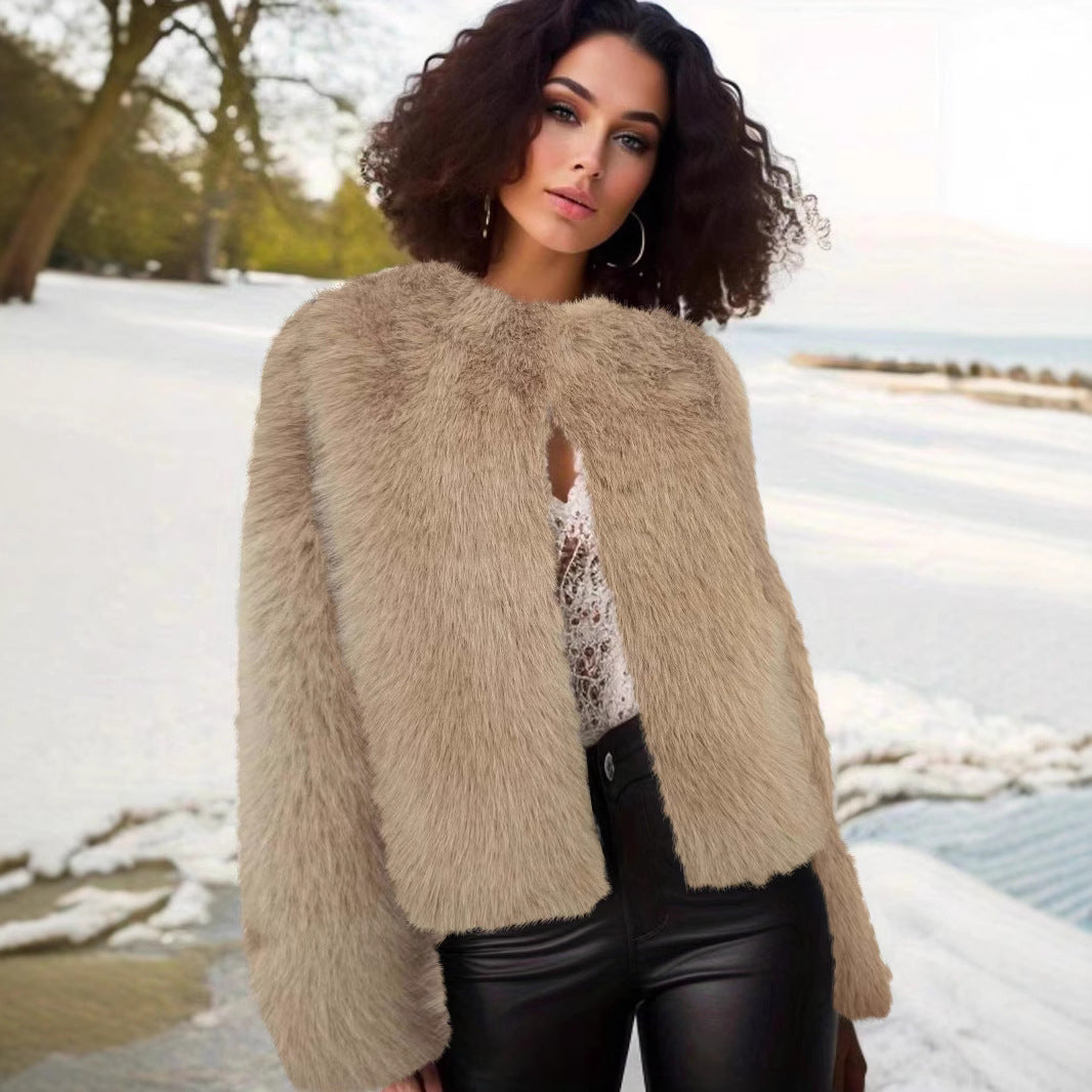 Damen flauschige Shortjacke EB