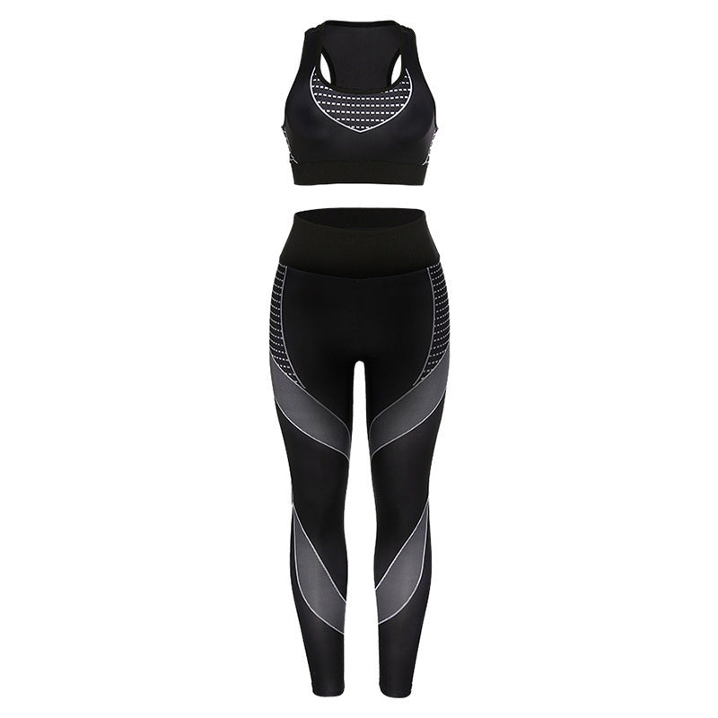 Damen sportliches Trainingsset mit Hochleistungs-BH und figurbetonten Leggings EB